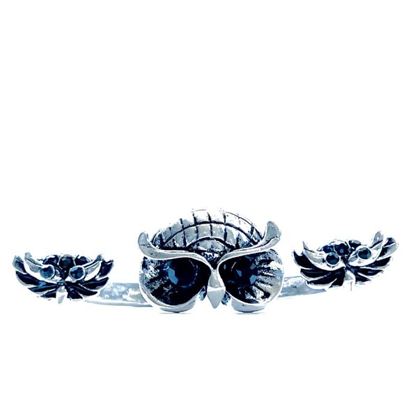 Owl Ring-Double Fashion Owl Ring Size 5-6 - Picture 1 of 5